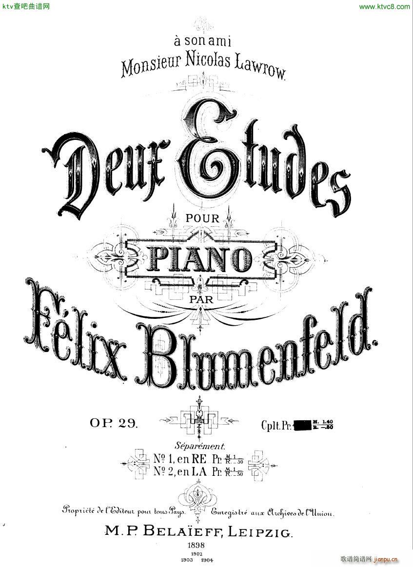 BLUMENFELD Etude op29 no1()1