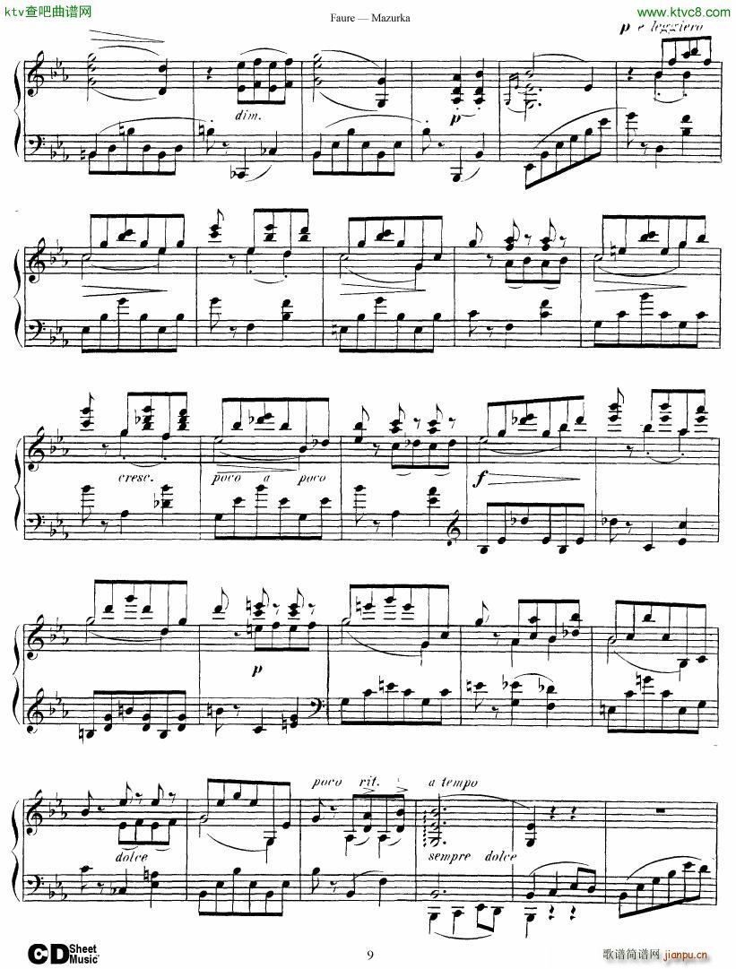 Faure Mazurka Op 32()9