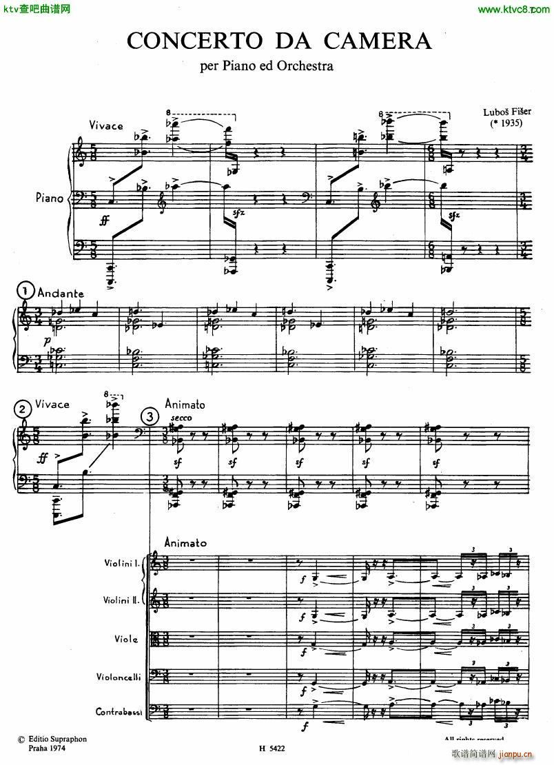 Fiser concerto da camera for piano full score()5