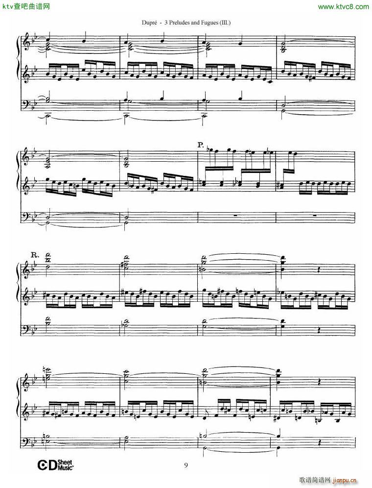 Dupr Prelude Fugue in G minor Op 7 No 3()9