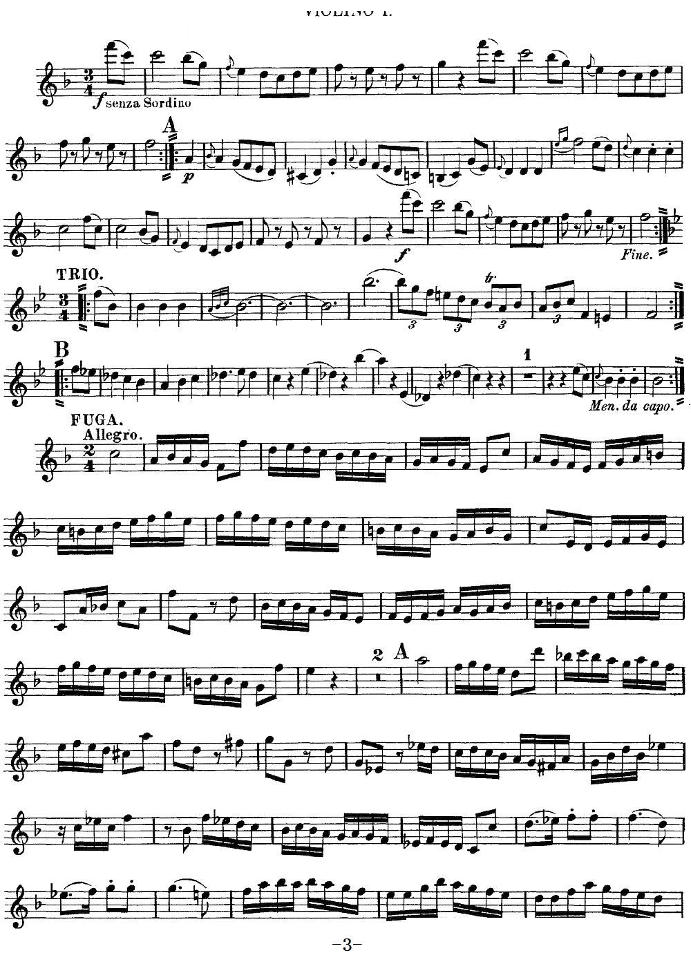 Mozart Quartet No 8 in F Major K 168 Violin 1(ʮּ)3