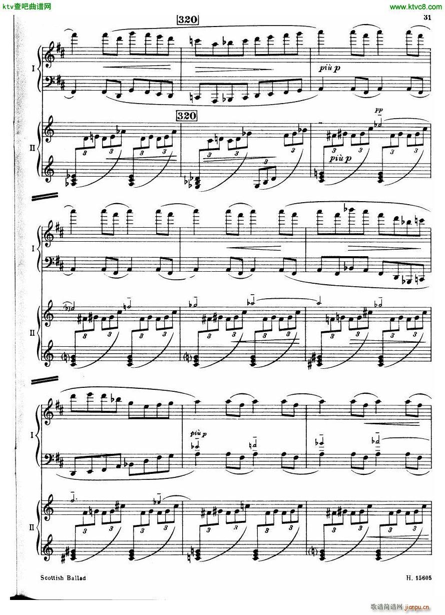 Britten Scottish Ballad op 26 arr for 2 pianos()32