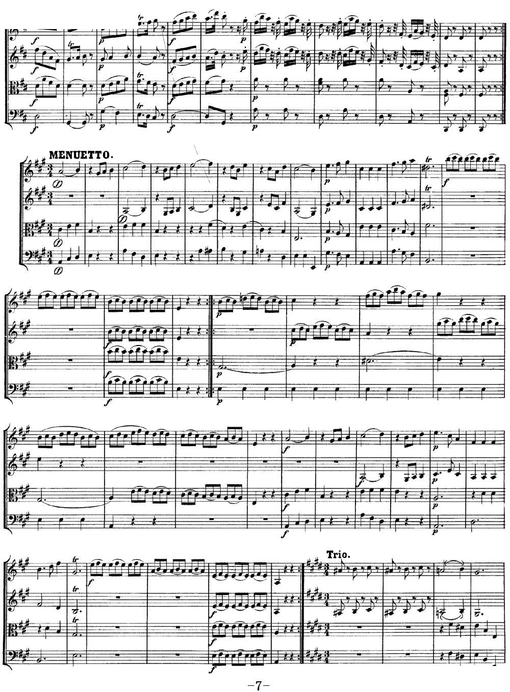 Mozart Quartet No 9 in A Major K 169()7