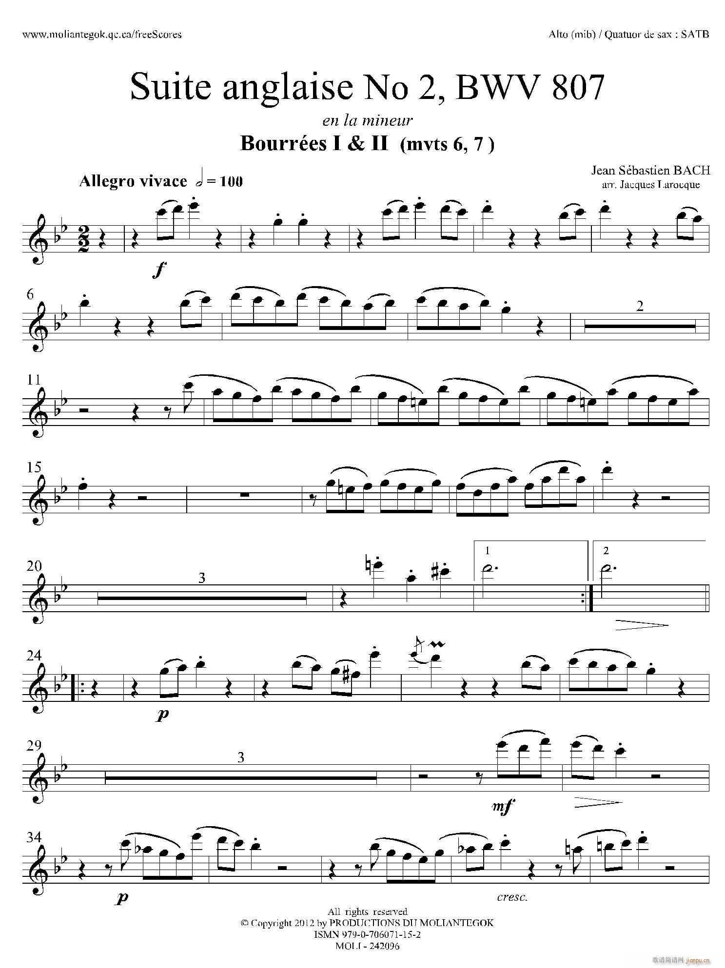Suite anglaise No 2 BWV 807 ֮  ˹(ʮּ)1