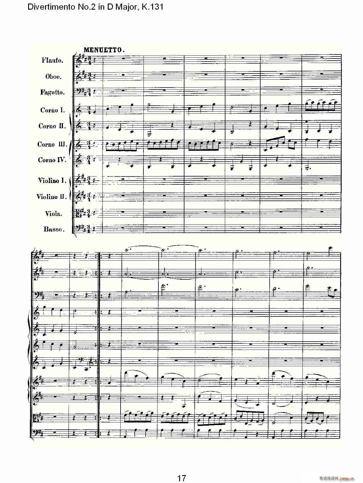 Divertimento No.2 in D Major, K.131(ʮּ)18