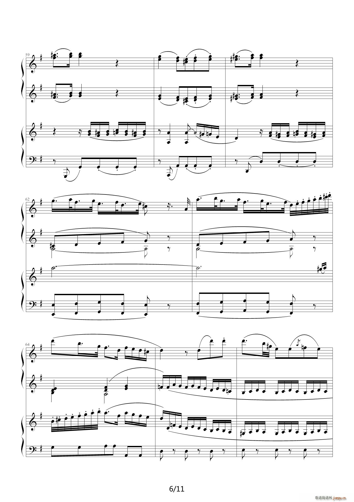 莫扎特d大调双钢琴奏鸣曲k448第二乐章(钢琴谱)6