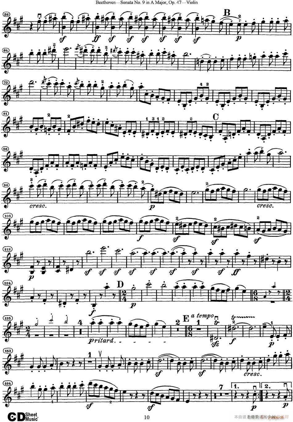 Violin Sonata No 9 in A Major Op 47(С)10