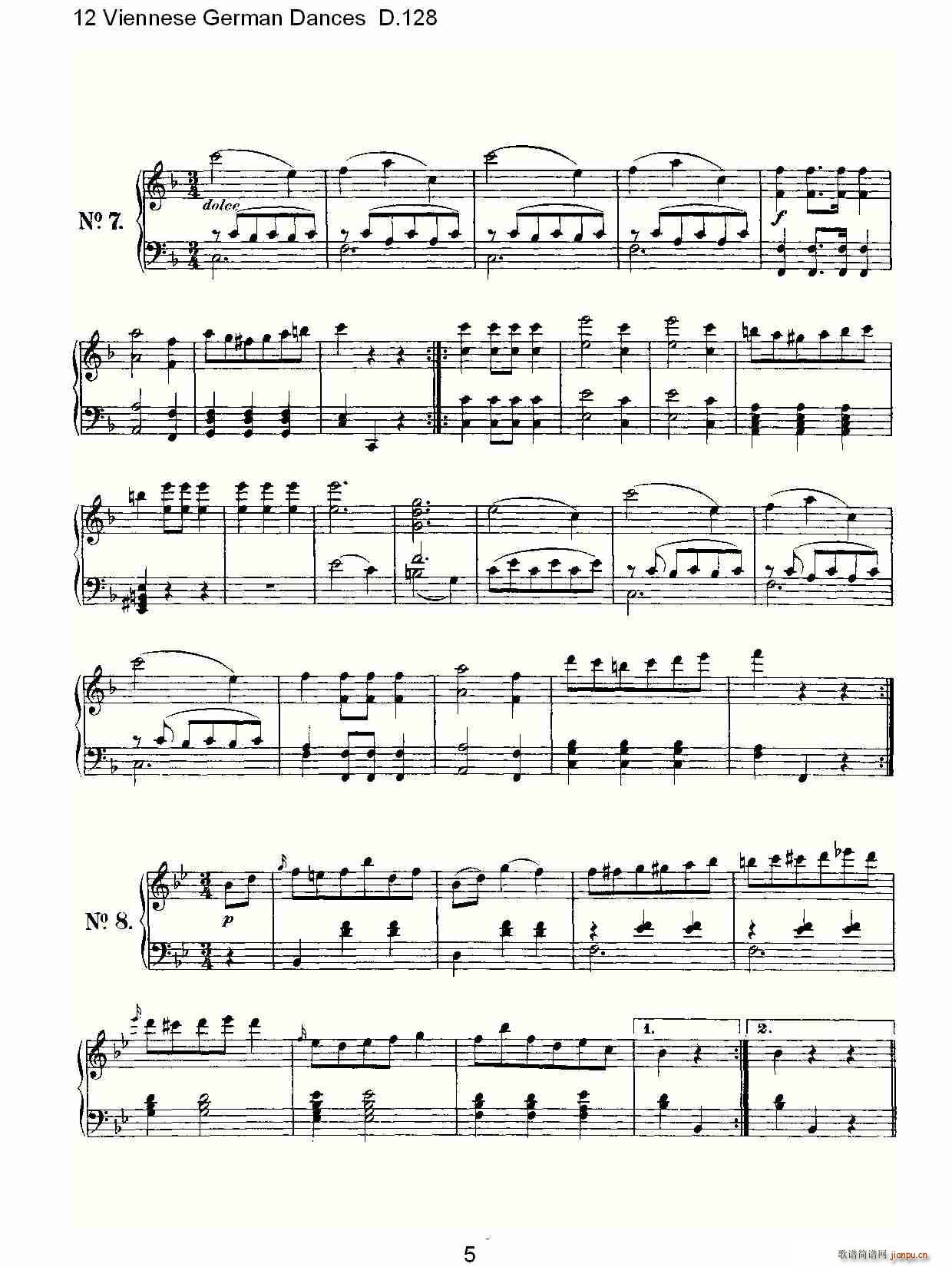12 Viennese German Dances D.128(ʮּ)5