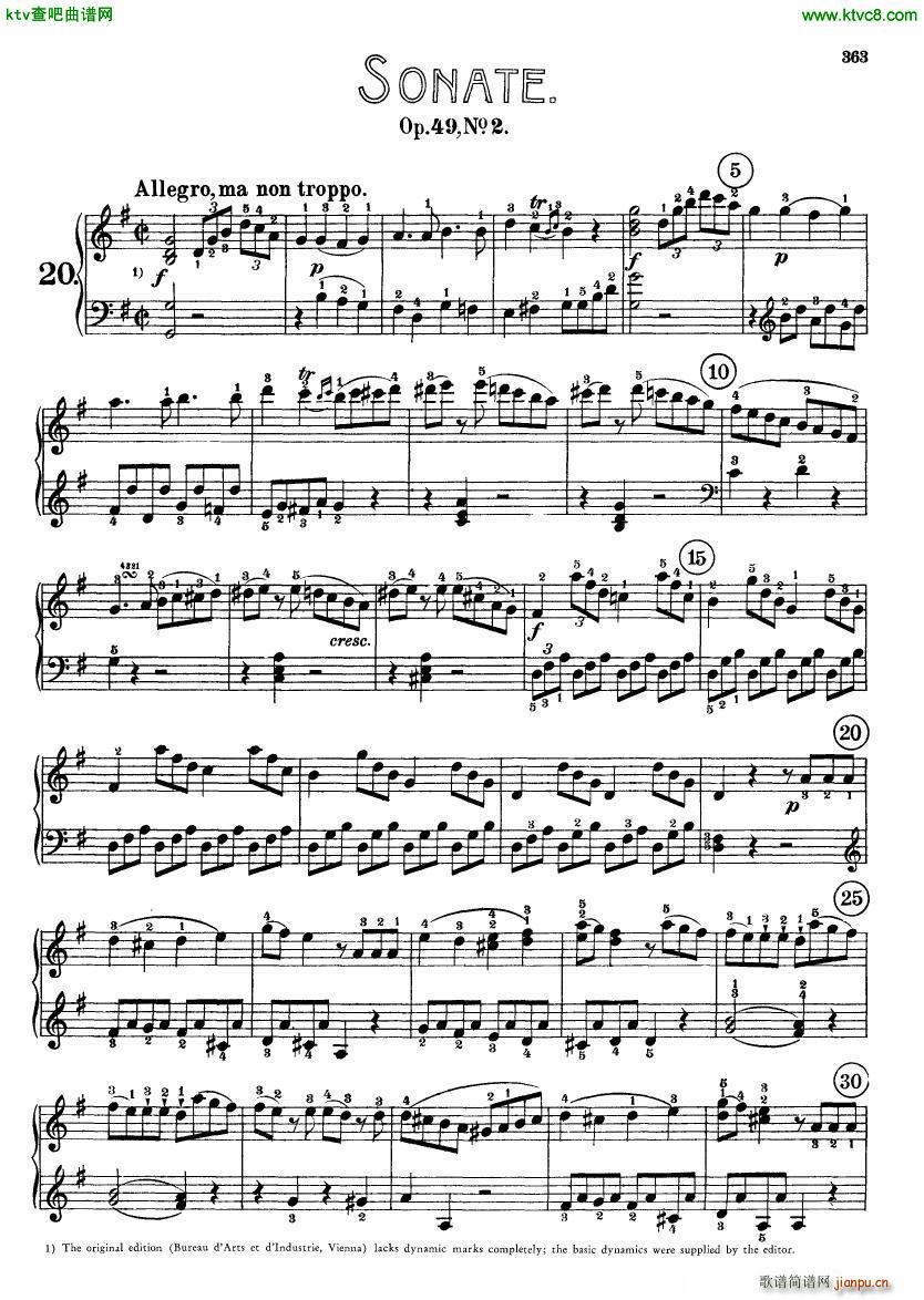 Beethoven op 49 no 2 Piano Sonata()1
