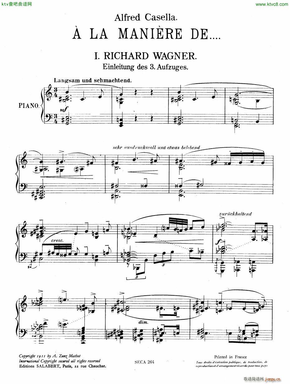 Casella  La Manire de Richard Wagner piano()1