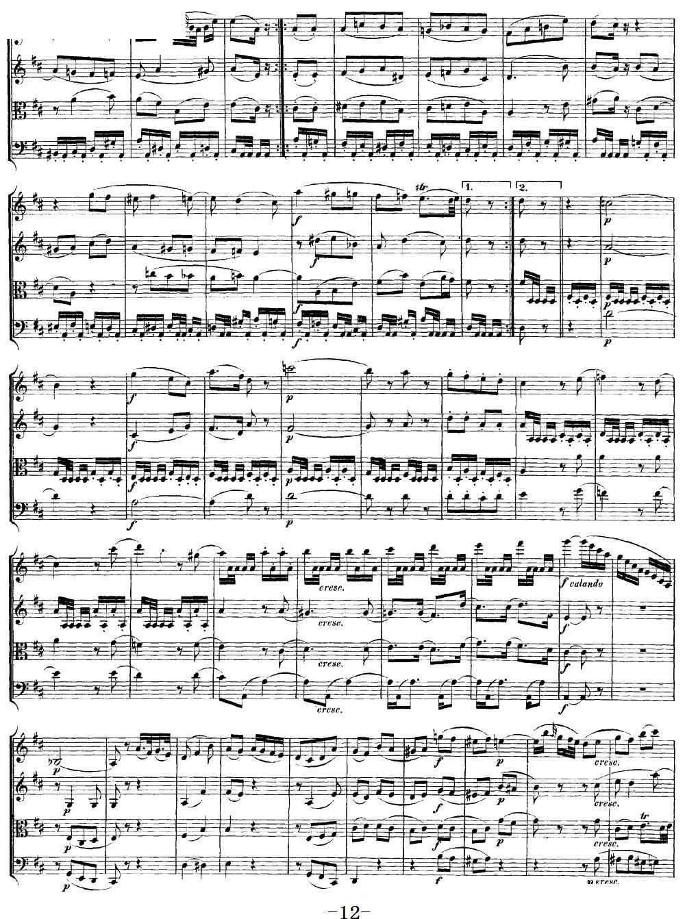 Mozart Quartet No 18 in A Major K 464()12