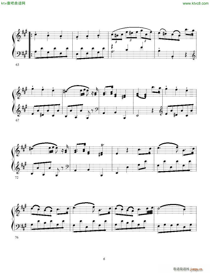 Clementi op 1 No 5 Sonate A major()6
