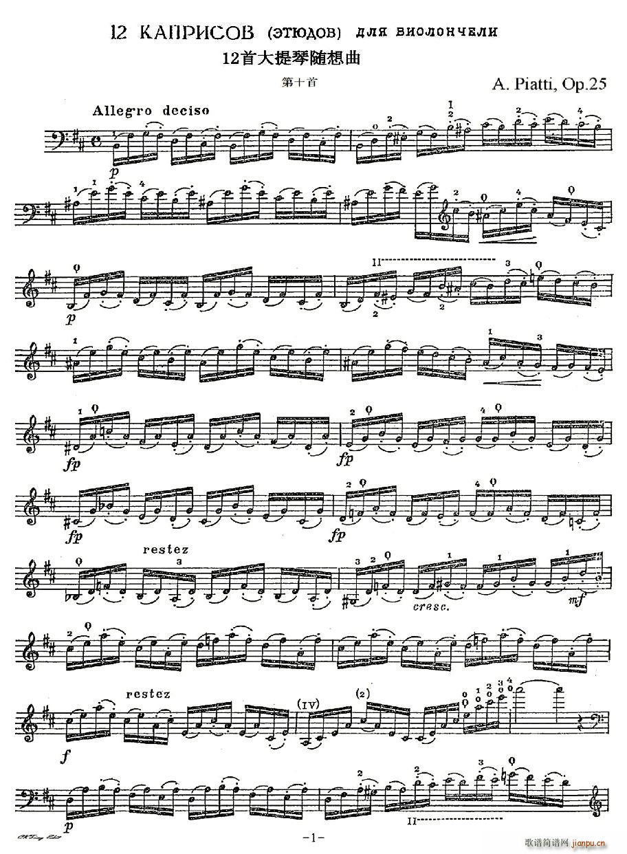 A. Piatti 12 Caprice Op.25()1