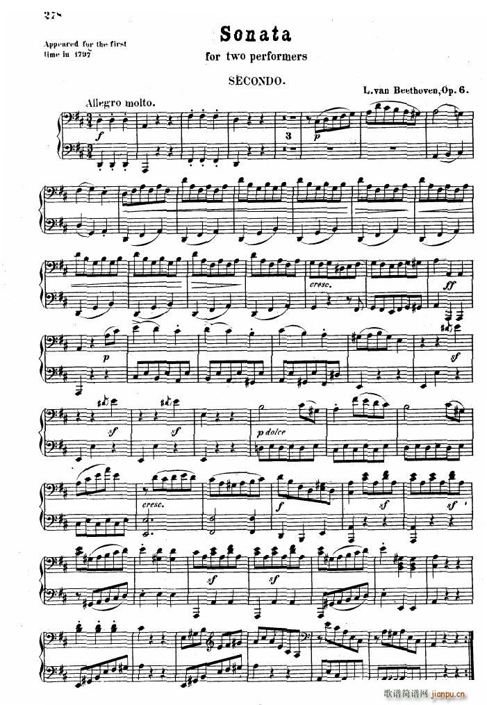 Beethoven op 6 Sonata 2 pno()1