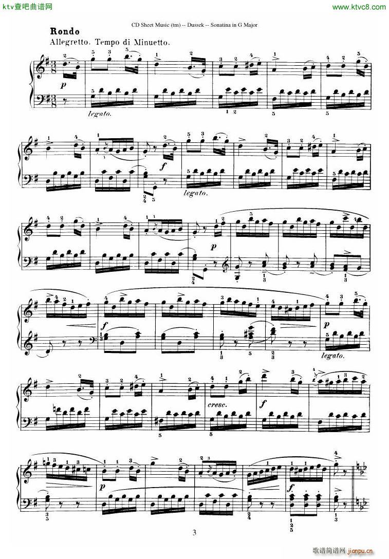 Dussek Sonatina in G Major()3