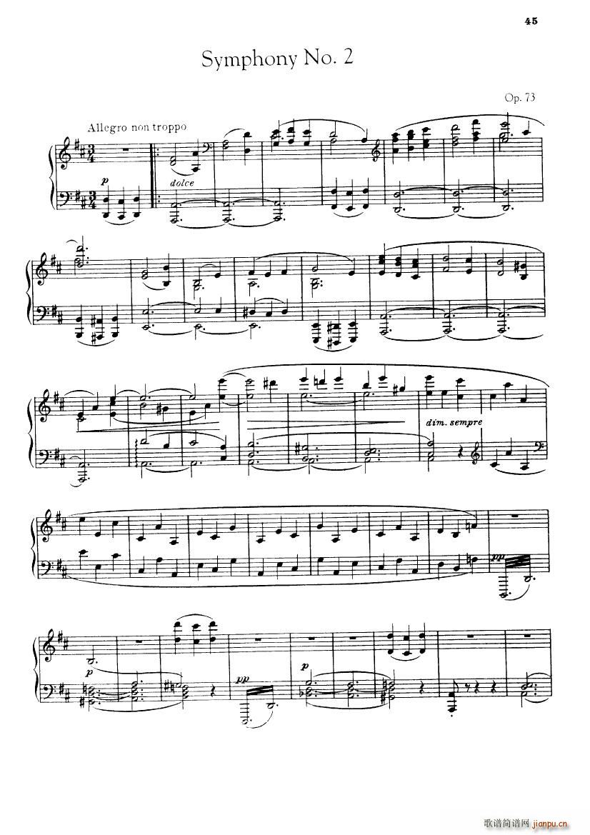 Brahms op 73 Singer Symphonie Nr 2 D Dur()1