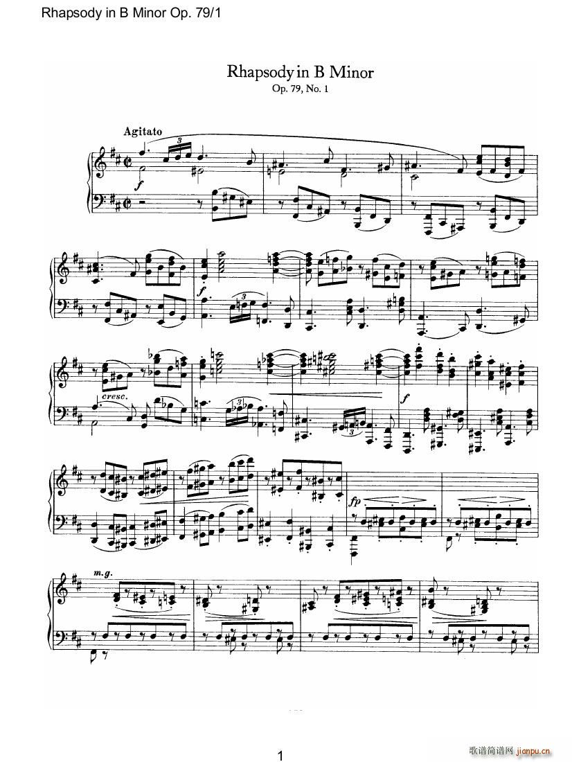Brahms Rhapsody Op79 1()1