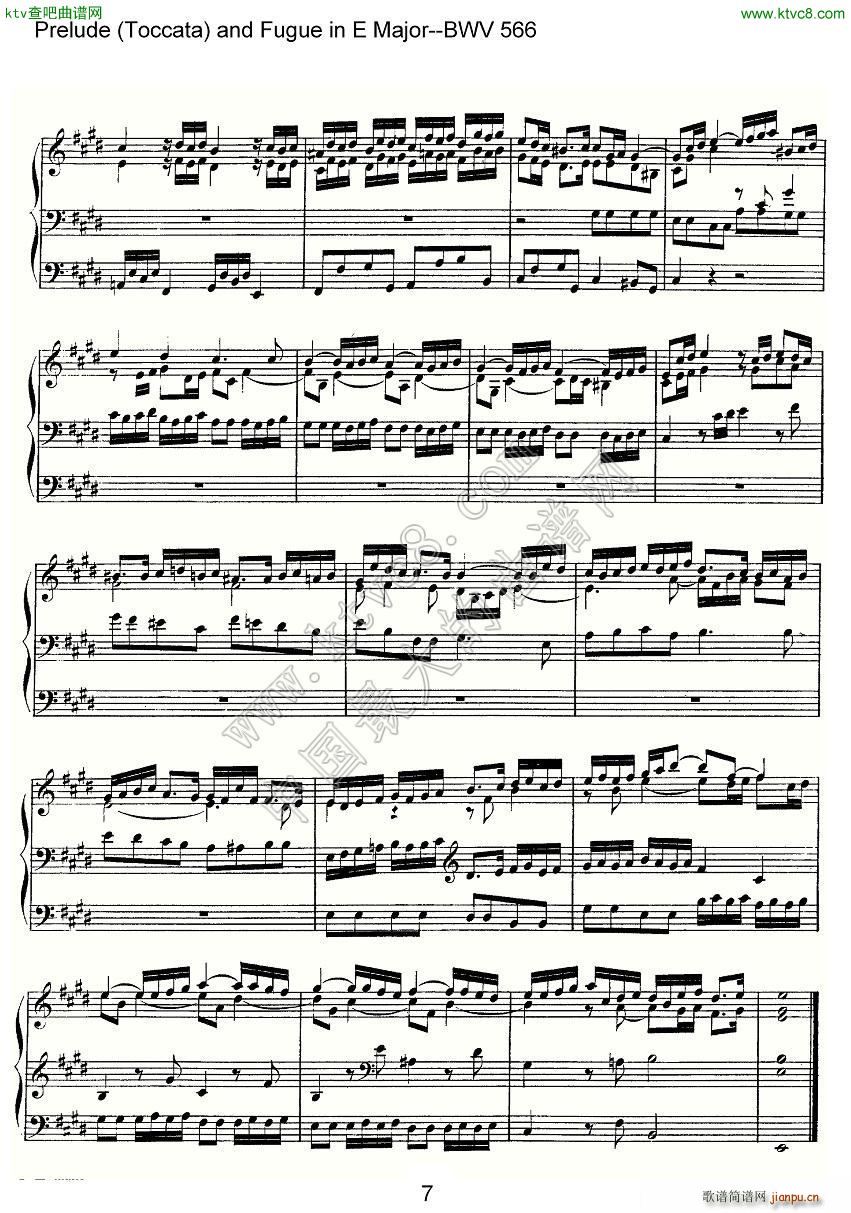 Prelude Toccata and Fugue in E Major BWV 566 ܷ(ʮּ)7