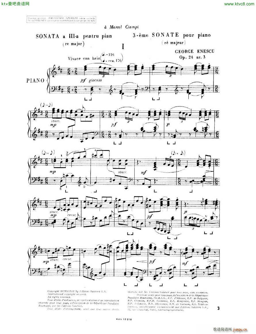 Enescu op 24 No 3 Piano sonata No 3()3