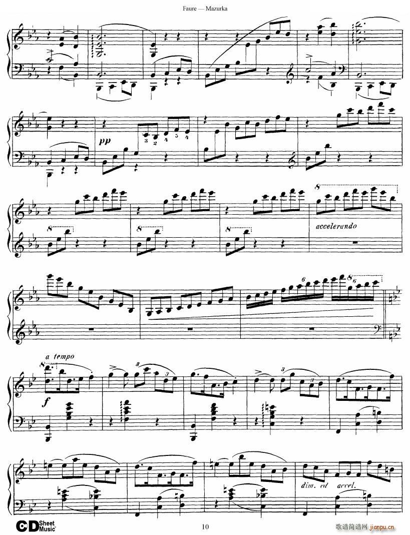 Faure Mazurka Op 32 Mazurka Op 32(ʮּ)10