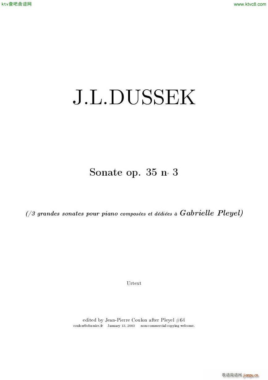 Dussek Sonate No13 op35 No3()1