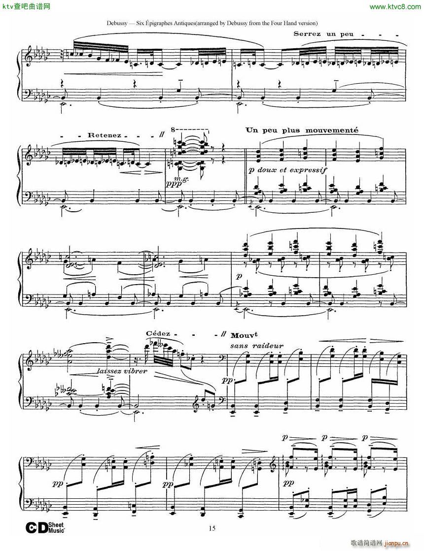 Debussy Sex pigraphes Antique 1 Piano()15