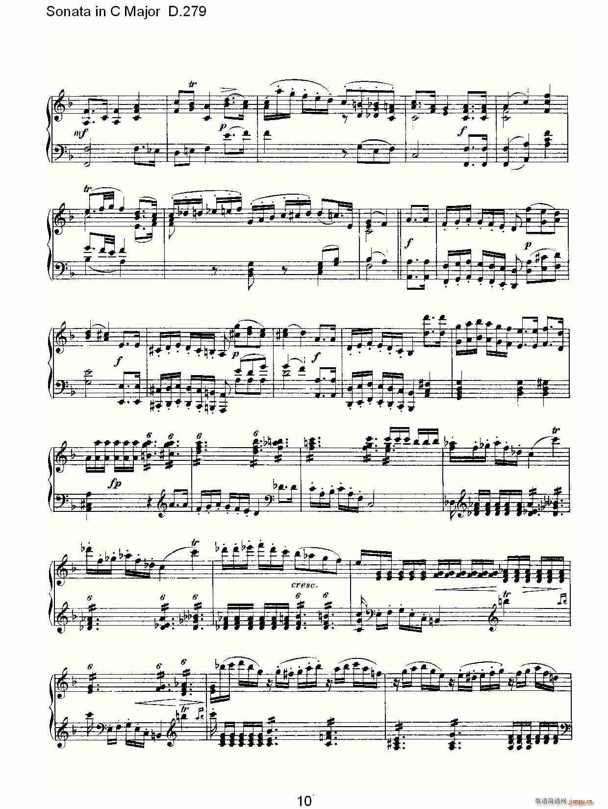 Sonata in C Major D.279(ʮּ)10