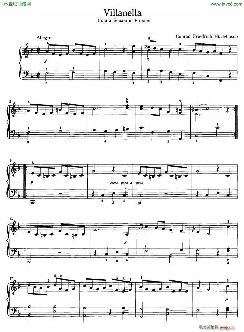 Hurlesbusch Villanella from a Sonata in F Major()1