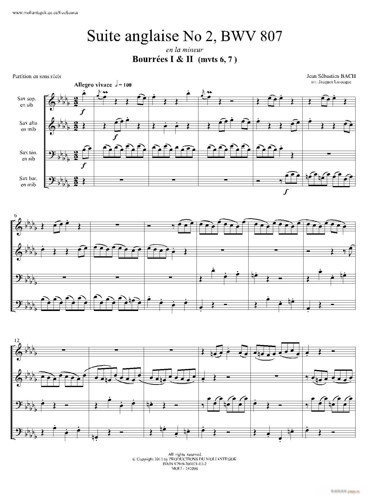 Suite anglaise No 2 BWV 807 ֮  ()1