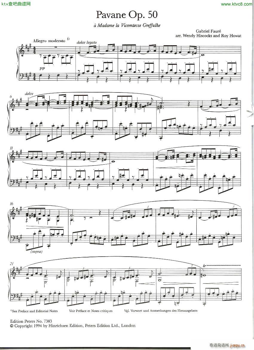 Faure 050 Pavane arr piano solo H Hiscocks()1
