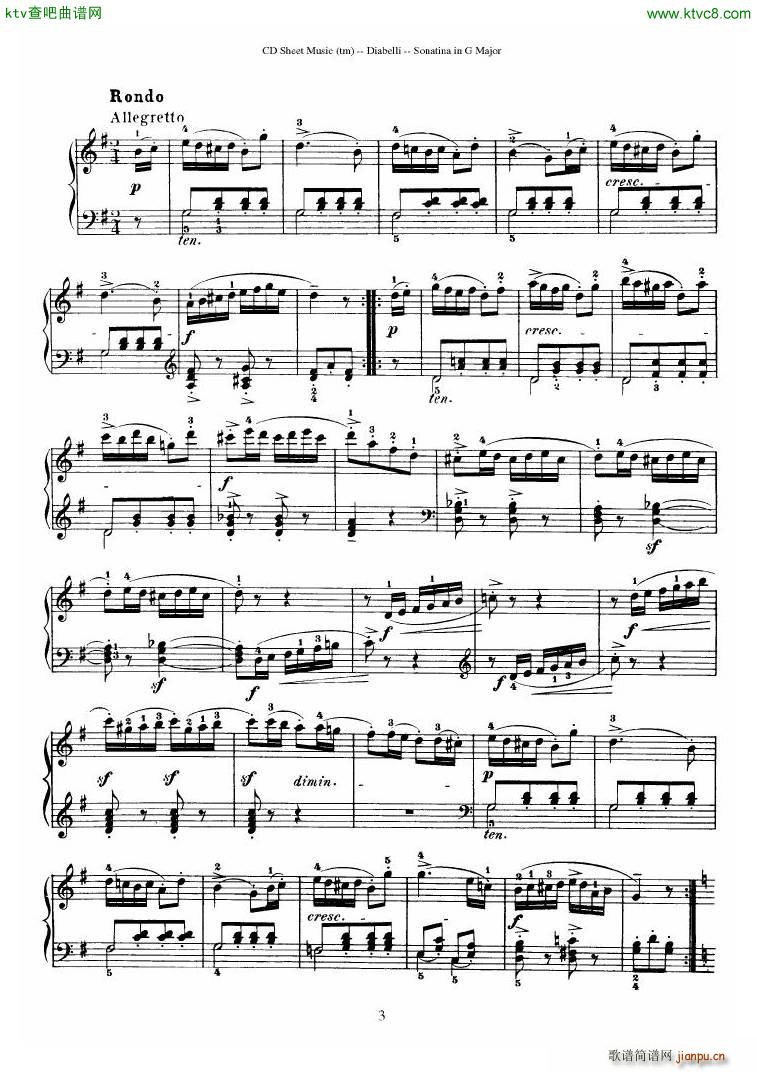 Diabelli Sonatinas Op 151 No 1 4 23P()3