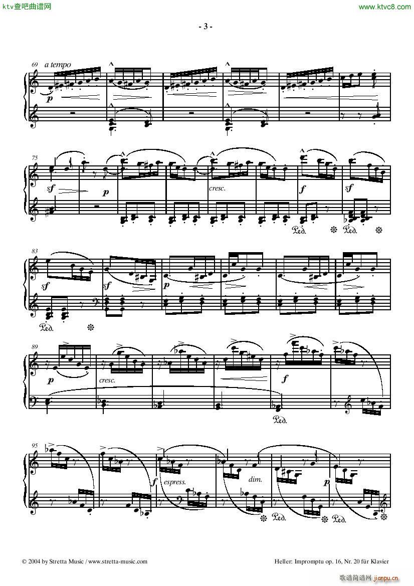 PIANO SHEET MUSIC heller impromtu()3