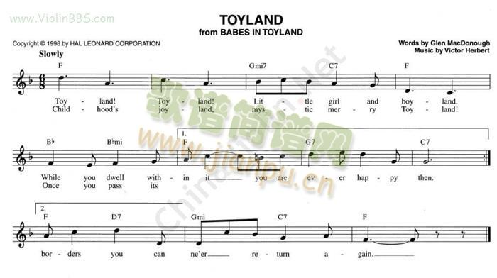 TOYLAND for BABES IN TOYLAND简谱
