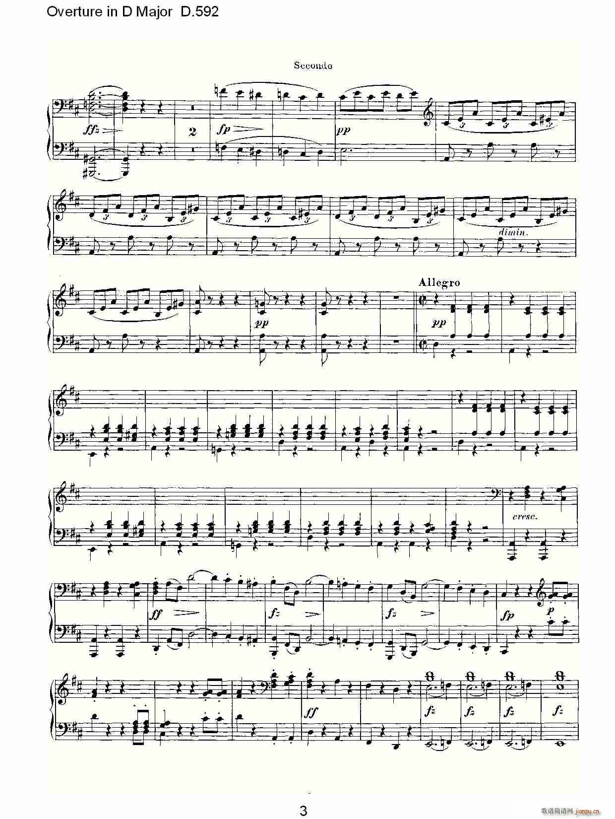 Overture in D Major D.592(ʮּ)3